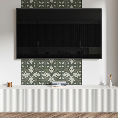 Carreaux de vinyle auto-adhésifs Motif floral sur céramique