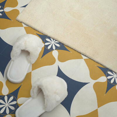 Carreaux pvc Motif floral symétrique dans des tons pastel