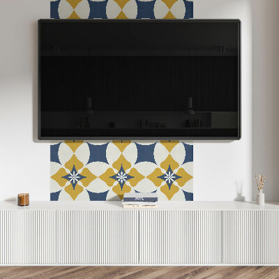 Carreaux pvc Motif floral symétrique dans des tons pastel