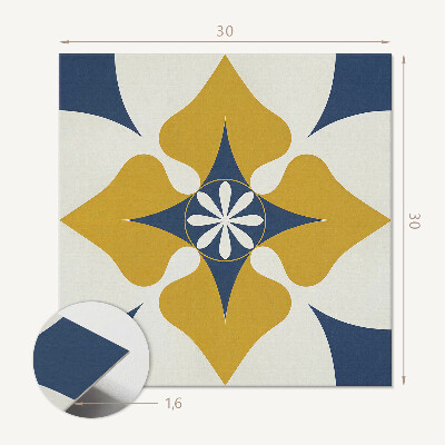 Carreaux pvc Motif floral symétrique dans des tons pastel