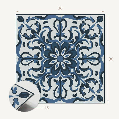 Carreaux pvc Fleurs ornementales dans un style artistique