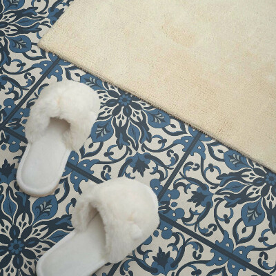 Carreaux de vinyle auto-adhésifs Motif de fleurs et de feuilles