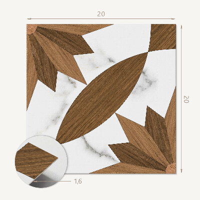 Carreaux de vinyle auto-adhésifs Motifs en bois de style géométrique