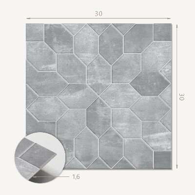 Carreaux de vinyle auto-adhésifs Motif hexagonal en mosaïque dans un style moderne