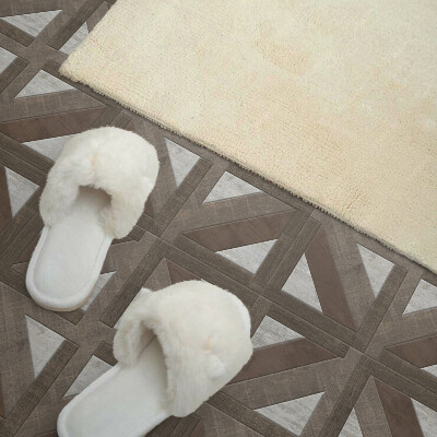 Carreaux vinyle Formes en bois dans un moule en béton