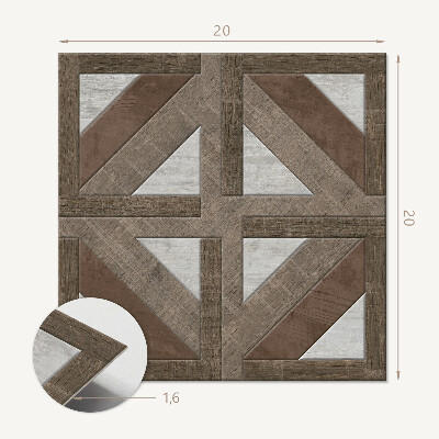 Carreaux vinyle Formes en bois dans un moule en béton