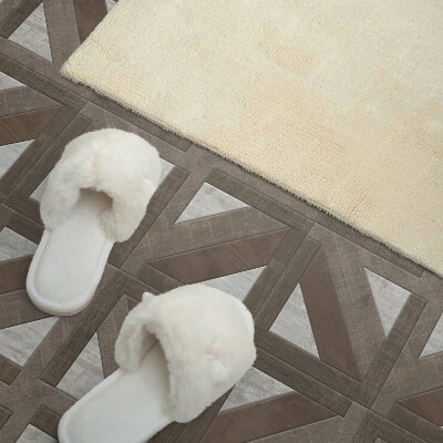 Carreaux vinyle Formes en bois dans un moule en béton