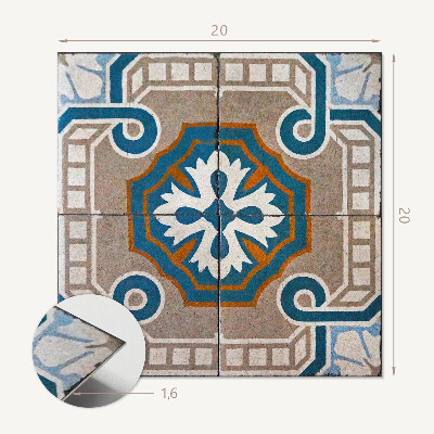 Carreaux de vinyle auto-adhésifs Mosaïque ornementale de style graphique