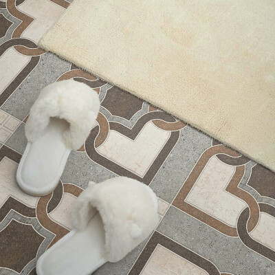 Carreaux pvc Géométries élégantes sur un fond carrelé