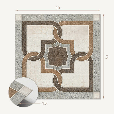 Carreaux pvc Géométries élégantes sur un fond carrelé