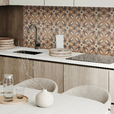 Carreaux de vinyle auto-adhésifs Fleurs en bois dans un style naturel