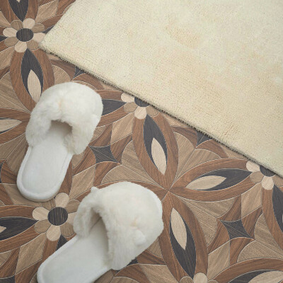 Carreaux de vinyle auto-adhésifs Fleurs en bois dans un style naturel