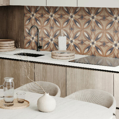 Carreaux de vinyle auto-adhésifs Fleurs en bois dans un style naturel