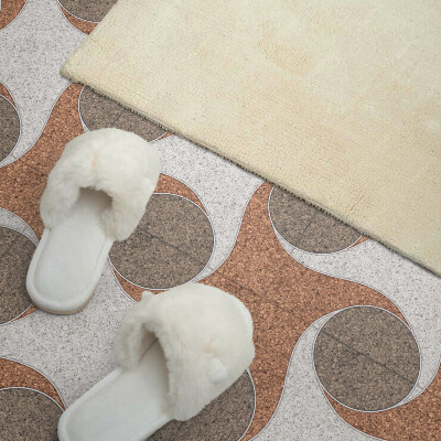 Carreaux de vinyle auto-adhésifs Un motif de cercle ondulé