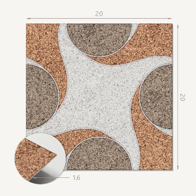 Carreaux de vinyle auto-adhésifs Un motif de cercle ondulé