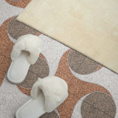 Carreaux de vinyle auto-adhésifs Un motif de cercle ondulé