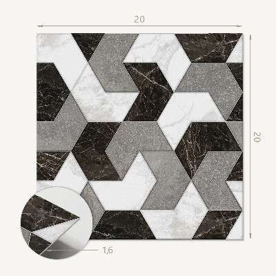 Carreaux de vinyle auto-adhésifs Formes abstraites dans un style géométrique