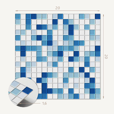 Carreaux vinyle Motif mosaïque dans des tons bleus intenses