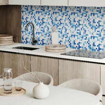 Carreaux vinyle Motif mosaïque dans des tons bleus intenses
