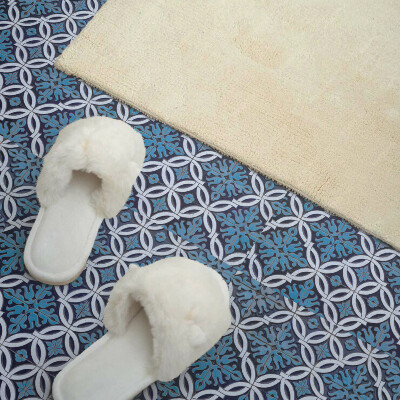 Carreaux de vinyle auto-adhésifs Géométrie avec flore dans un style moderne