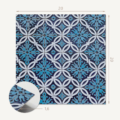 Carreaux de vinyle auto-adhésifs Géométrie avec flore dans un style moderne