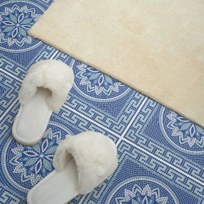 Carreaux pvc Motif mosaïque avec un motif floral