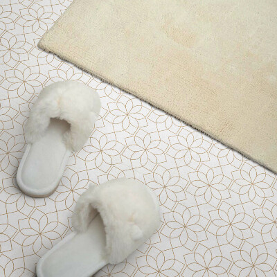 Carreaux de vinyle auto-adhésifs Motif de fleurs aux formes géométriques