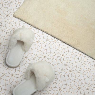 Carreaux de vinyle auto-adhésifs Motif de fleurs aux formes géométriques