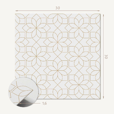 Carreaux de vinyle auto-adhésifs Motif de fleurs aux formes géométriques