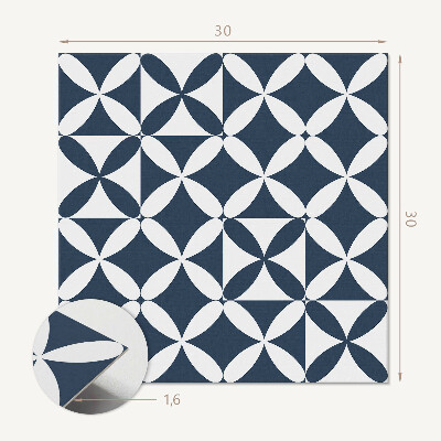 Carreaux de vinyle auto-adhésifs Motif floral aux formes géométriques