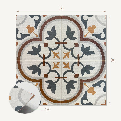 Carreaux vinyle Motif à carreaux avec des fleurs