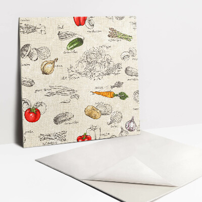 Adhésif Vinyle Carreaux Légumes animés