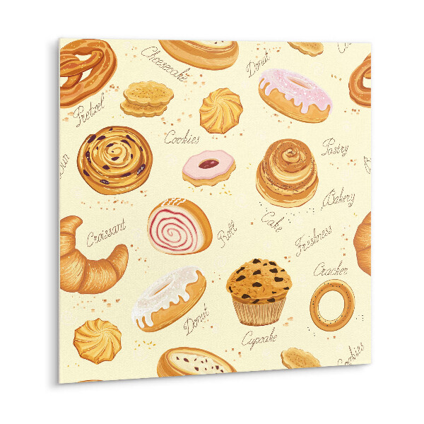 Adhésif Vinyle Carreaux Beignets, croissants et muffins