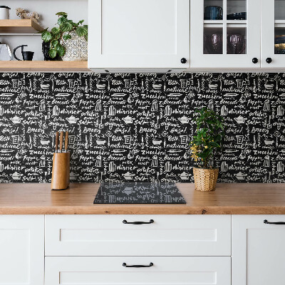 Carreaux de vinyle Panneaux de cuisine en noir et blanc