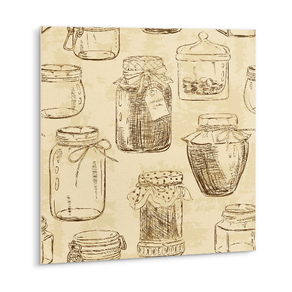 Carreau vinyl adhésif Pots sur fond marron