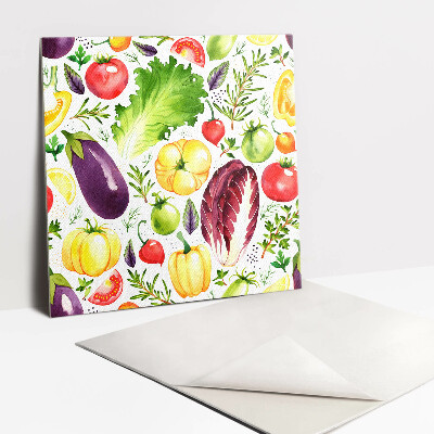 Carreau vinyl adhésif Légumes colorés