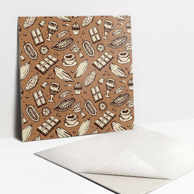 Adhésif Vinyle Carreaux Abstraction brune