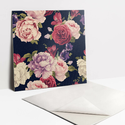 Carreaux de vinyle Fleurs de roses colorées