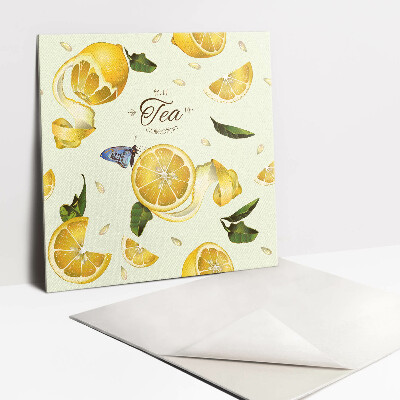 Adhésif Vinyle Carreaux Tranches de citron jaune