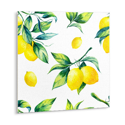 Adhésif Vinyle Carreaux Brins de feuilles et de citrons