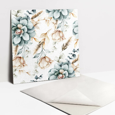 Carreau vinyl adhésif Fleurs peintes