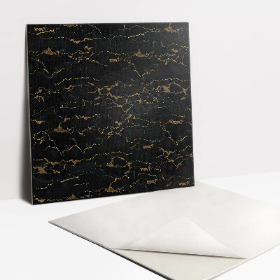Carreaux de vinyle Fissures dorées dans le marbre