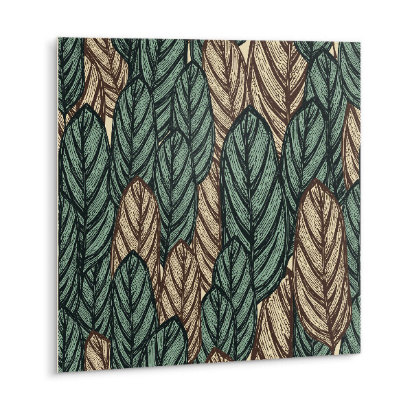 Carreau vinyl adhésif Feuilles bohèmes dessinées