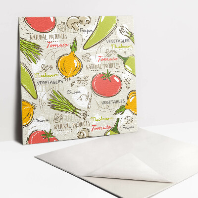 Adhésif Vinyle Carreaux Légumes colorés