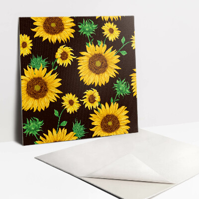 Carreau vinyl adhésif Tournesols jaunes
