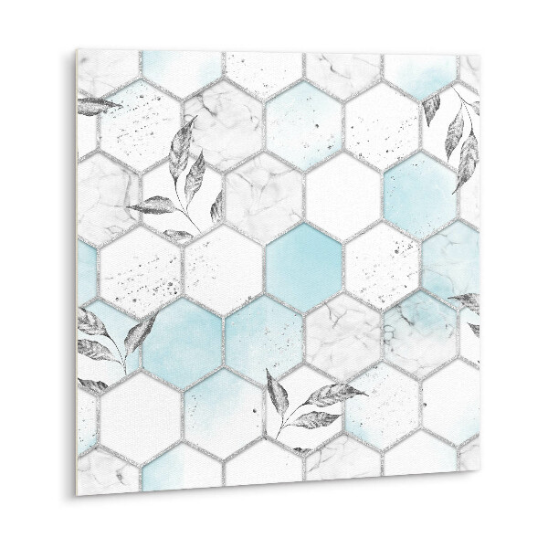 Adhésif Vinyle Carreaux Hexagones et feuilles