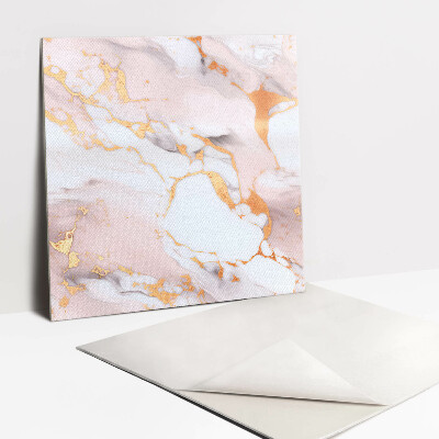 Carreau vinyl adhésif Marbre pastel et or