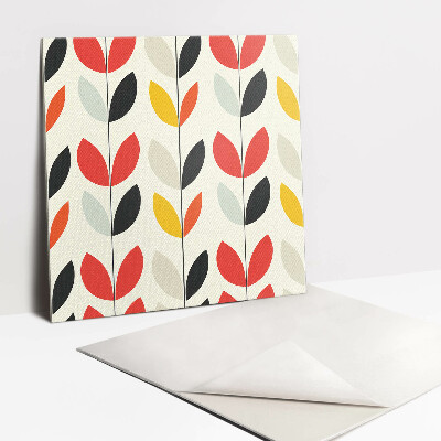 Adhésif Vinyle Carreaux Feuilles de plantes bohèmes
