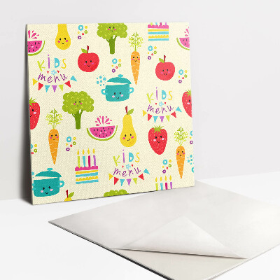 Adhésif Vinyle Carreaux Légumes et fruits de dessins animés