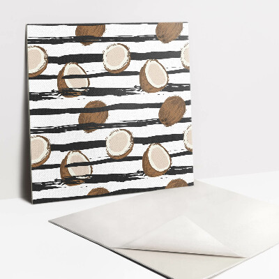 Carreau vinyl adhésif Noix de coco de dessin animé